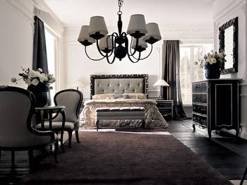 Elegant Monochromatic Bedroom in Neoclassical Style