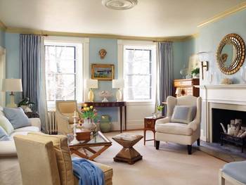 Elegant Living Room in Pastel Tones: Classic Comfort with Modern Accents
