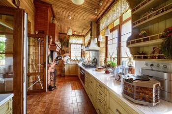 Kitchen example in private house in Craftsman style.