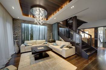 Stairs in house in contemporary style.