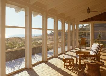 Design of veranda in house in scandinavian style.