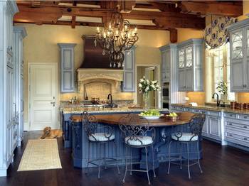 Kitchen in cottage in renaissance style.
