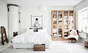 Scandinavian Minimalist Bedroom with Vintage Accents