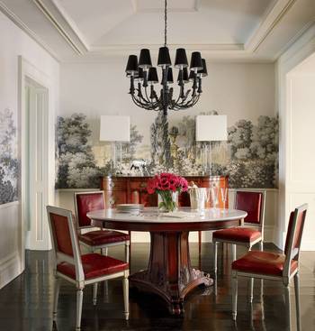 Dining room example in house in empire style.