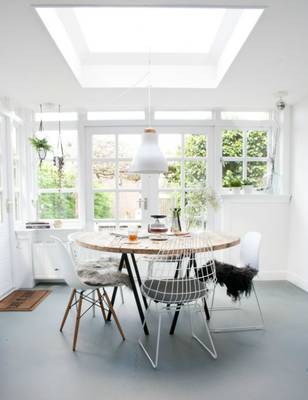 Veranda in house in scandinavian style.