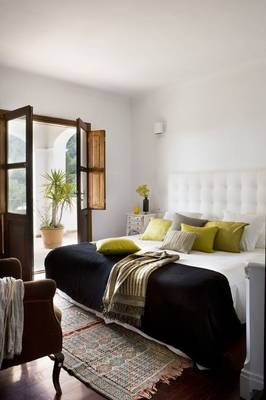 Bedroom example in private house in Mediterranean style.