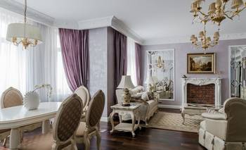 Refined Classical Interior with Lavender Accents and French Motifs