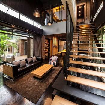 Option of stairs in house in contemporary style.