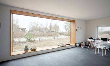 Home office interior in cottage in artistic style.