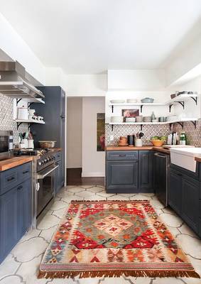 Beautiful interior of kitchen in country house.