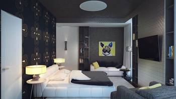 Modern Studio: Contrasting Minimalism with Bright Accents