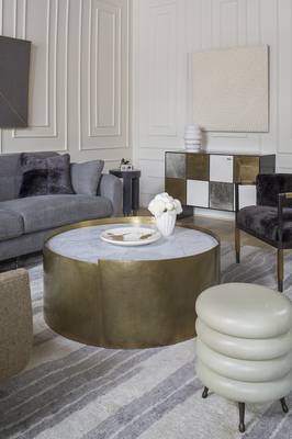 Modern Elegance: Neoclassical Interior with Brass Accents