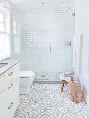 Bathroom interior in house in scandinavian style.