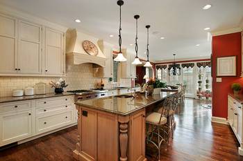 Interior design of kitchen in private house in renaissance style.