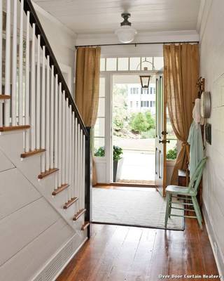 Interior design of hallway in country house.