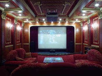 Interior of theater in cottage in empire style.