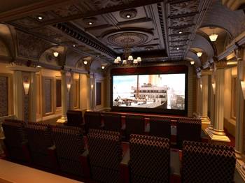 Interior design of theater in country house.