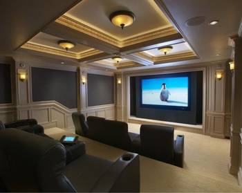 Interior design of theater in private house in renaissance style.