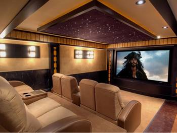 Interior design of theater in house in artistic style.
