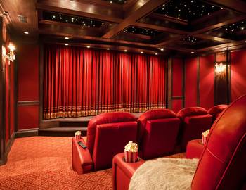 Option of theater in house in artistic style.