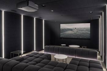 Theater design in private house in contemporary style.