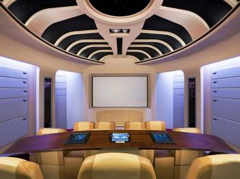 Interior design of theater in country house.
