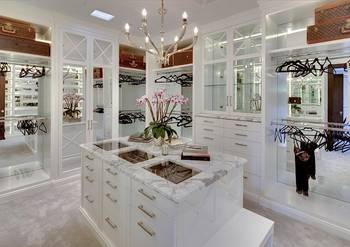 Beautiful design of wardrobe in house in contemporary style.