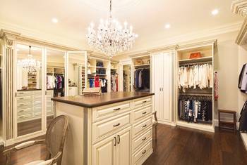 Photo of wardrobe in private house in renaissance style.