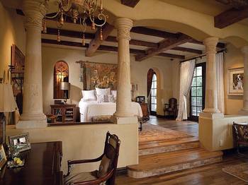 Option of bedroom in house in Mediterranean style.