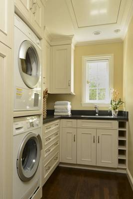 Beautiful interior of laundry in country house.