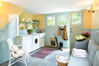 Interior of laundry in private house.