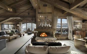Design of  in private house in Chalet style.