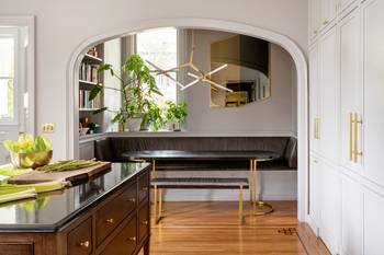 Dining room example in private house in Art Deco style.