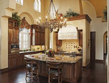 Photo of kitchen in house in Chalet style.