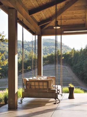 Terrace in country house in artistic style.