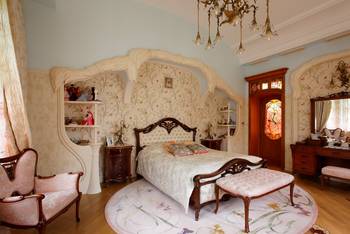 Bedroom example in private house in Art Nouveau style.