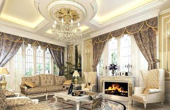 Beautiful design of  in country house in empire style.