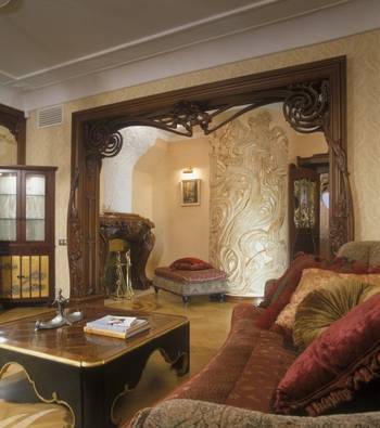 Beautiful design of  in private house in Art Nouveau style.