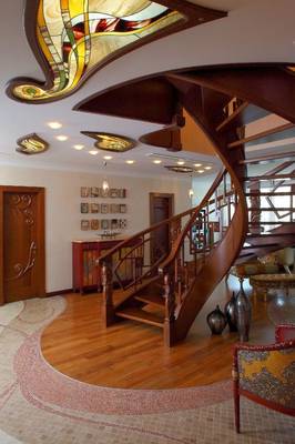 Option of stairs in private house in Art Nouveau style.