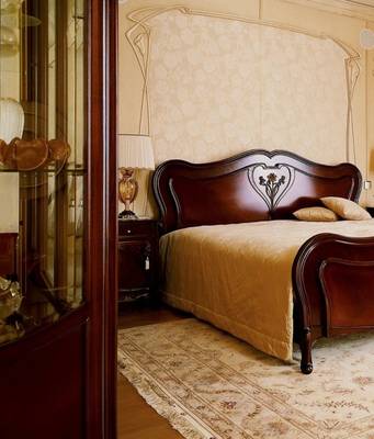 Interior of bedroom in Art Nouveau style.