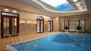 Pool interior in house in renaissance style.