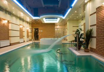 Pool example in private house in contemporary style.