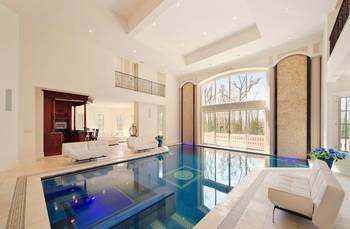 Pool in country house.