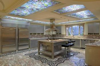 Beautiful example of kitchen in cottage in Art Nouveau style.