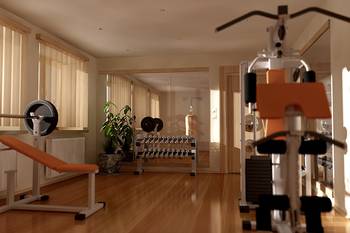 Gym in country house.