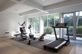 Gym in cottage in artistic style.