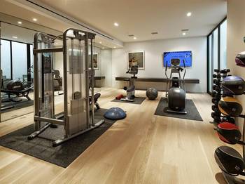 Gym interior in private house in artistic style.