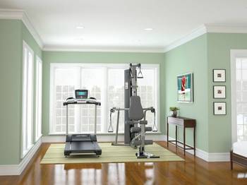 Interior design of gym in house in renaissance style.