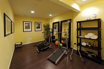 Option of gym in private house in contemporary style.
