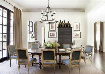 Dining room example in house in colonial style.
